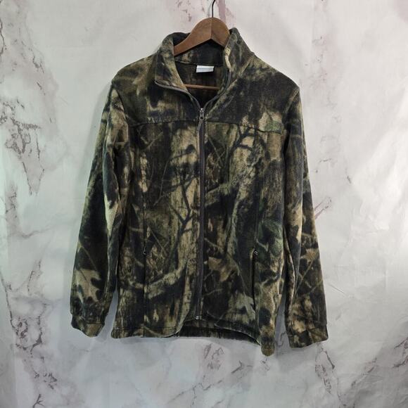 Columbia Jacket Youth XL Camo Woodland Hunting Boys Zing Fleece Mid Zip Kids - Picture 1 of 11